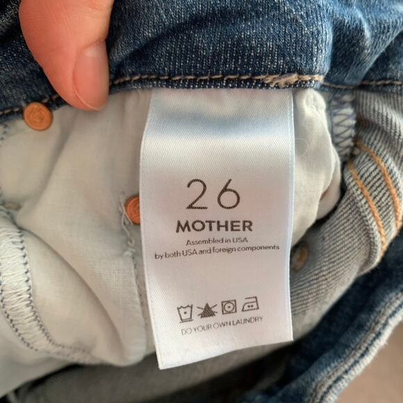 Mother Denim The Looker Ankle Fray Jean One Smart Cookie Blue Womens Size 26 - Picture 15 of 16